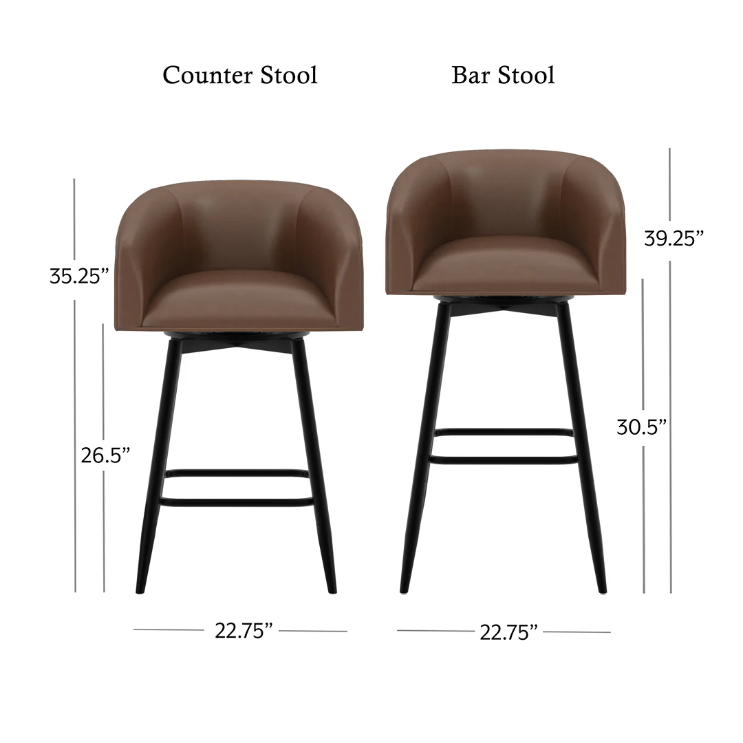Barrel Bar Stool - Brown - Image 21