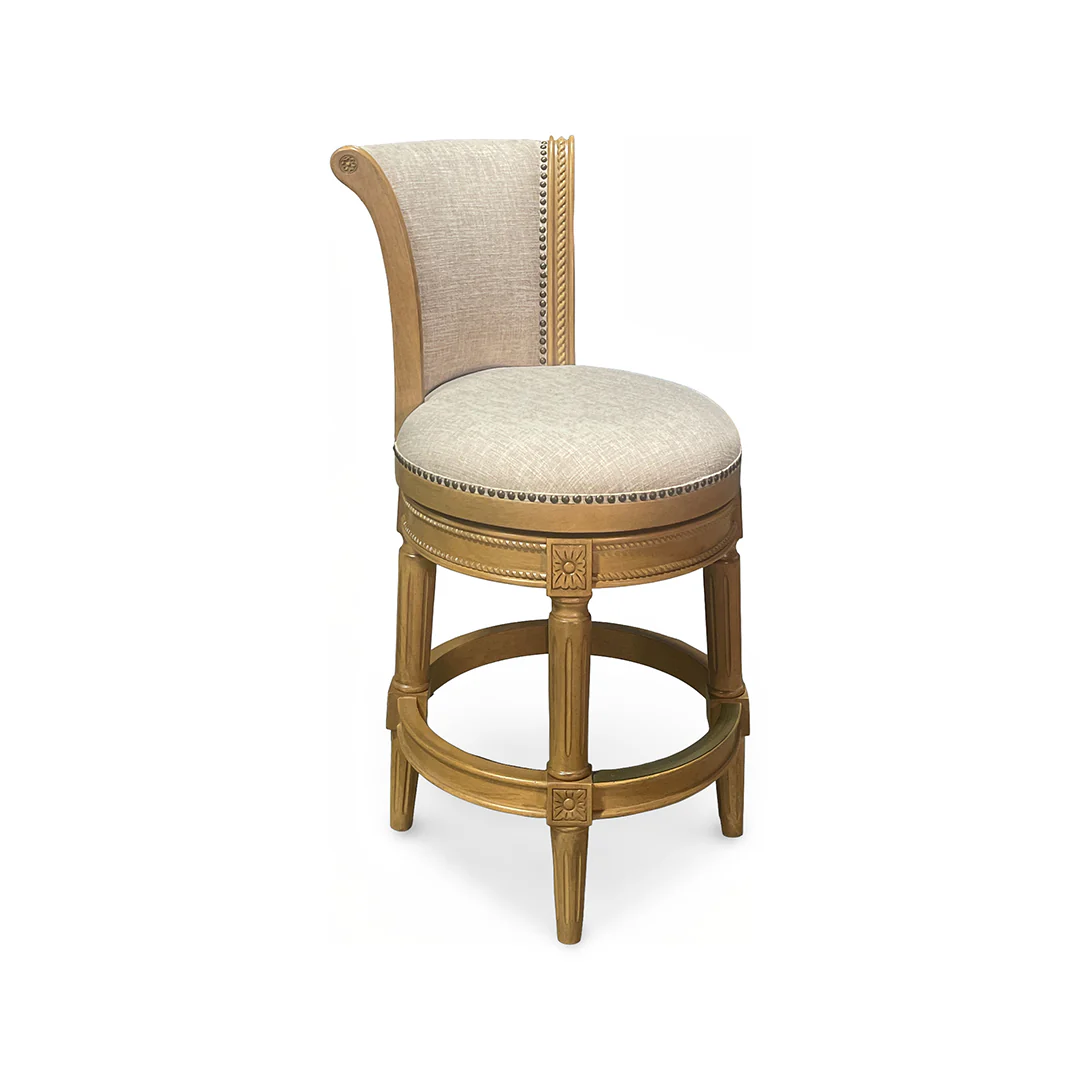Henry Upholstered Swivel Stool - Beige