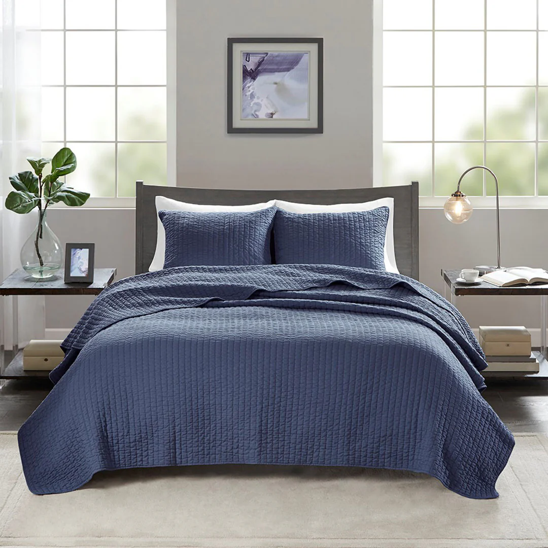 Keaton Navy Coverlet Set - Image 2