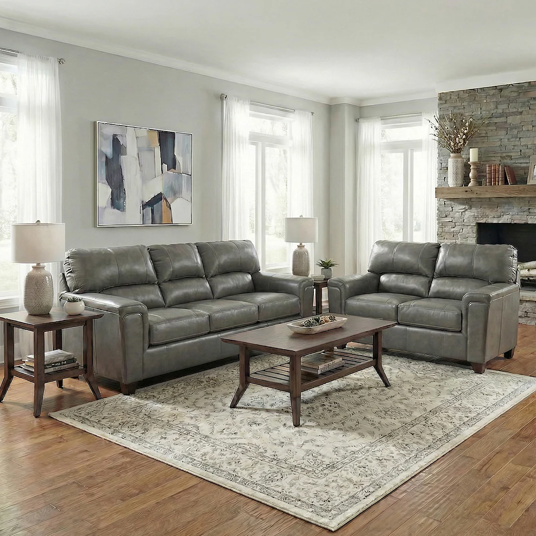 Lacey Leather Sofa and Loveseat - Image 12