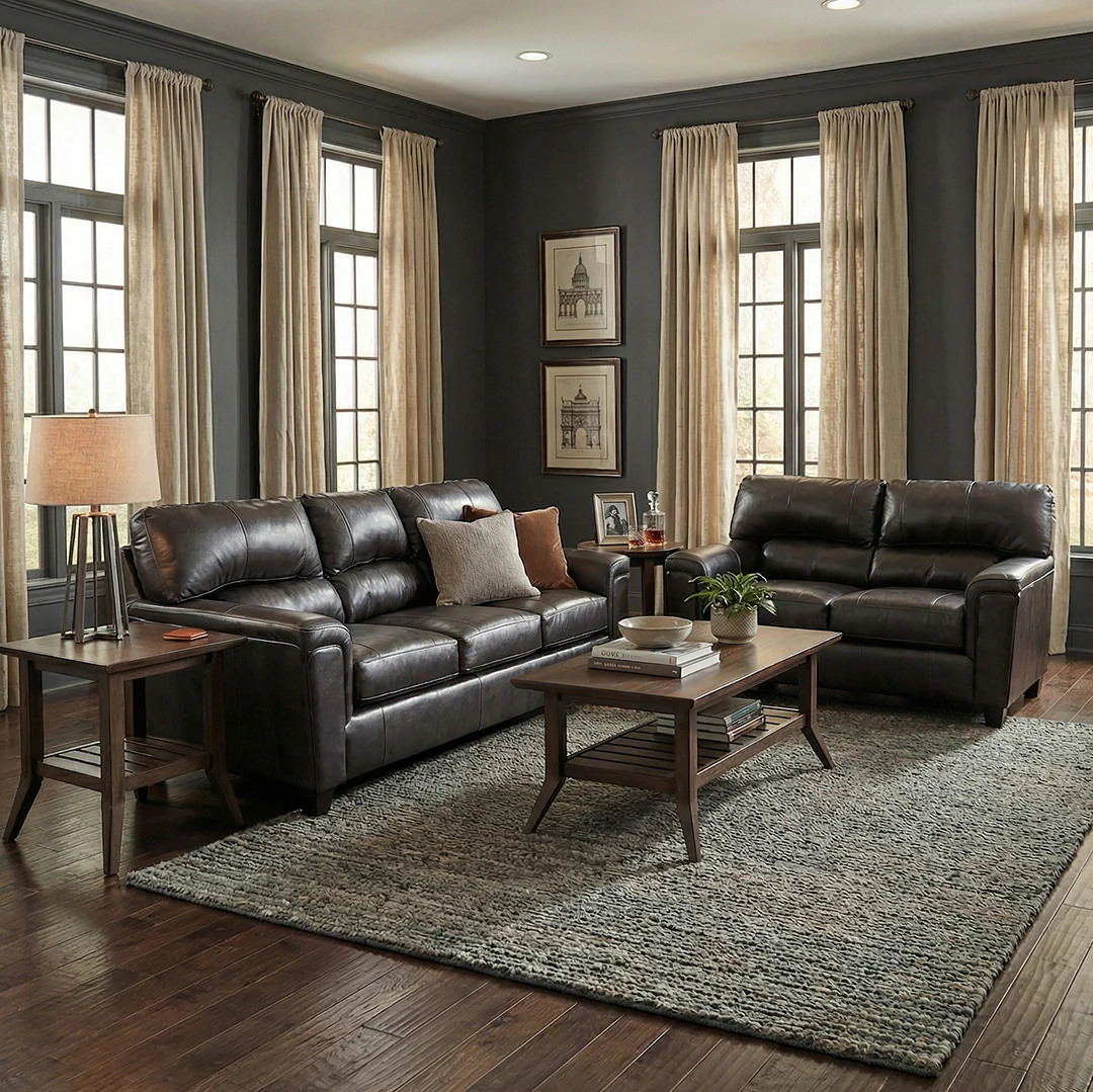Lacey Leather Sofa and Loveseat - Image 7