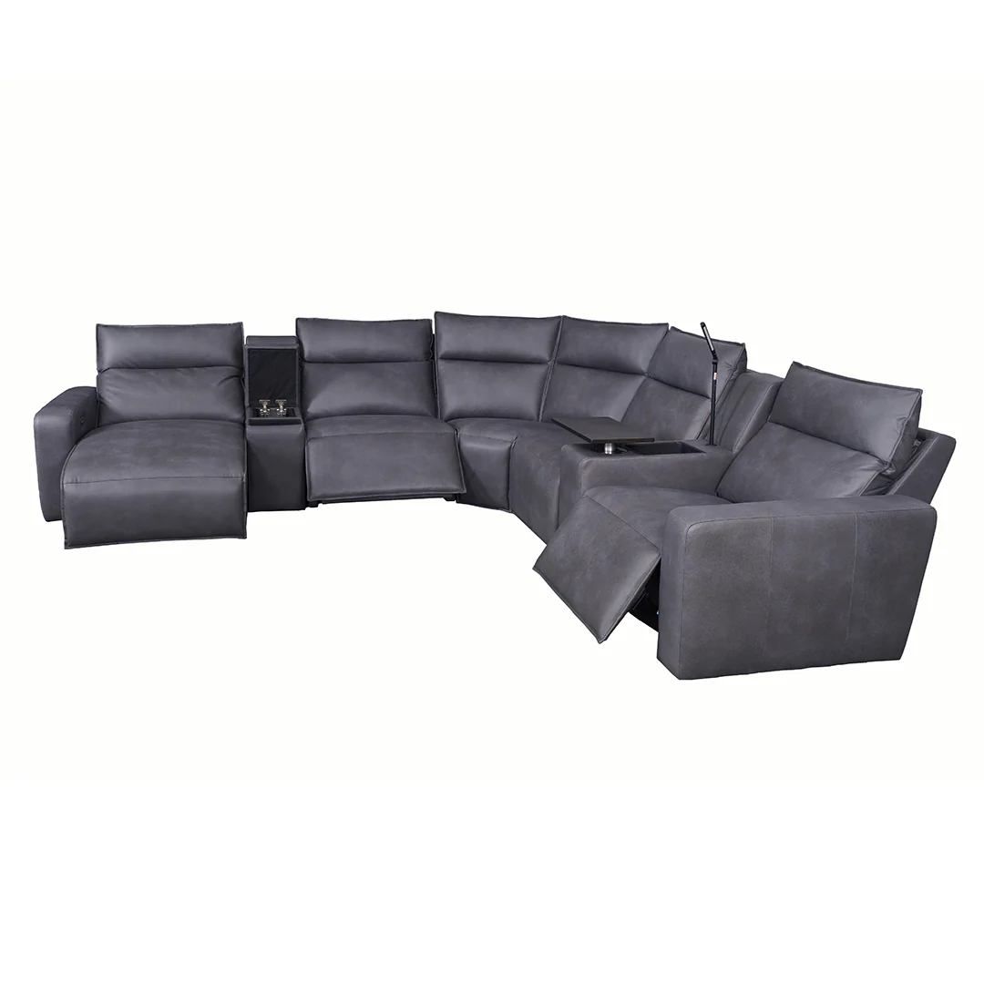 Tahoe Power Reclining Sectional with Chaise - Gray - Image 2
